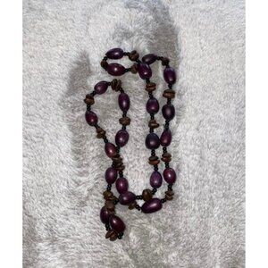 Beaded Coffee Bean Necklace, Boho Chic